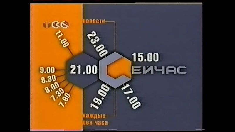 Заставка анонсов новостей "Сейчас" (ТВ6, 3-6 сентября 2001 года)
