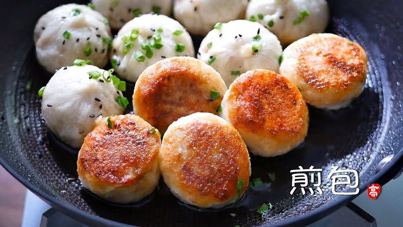 煎包  Pan Fried Buns, 软面包子包法