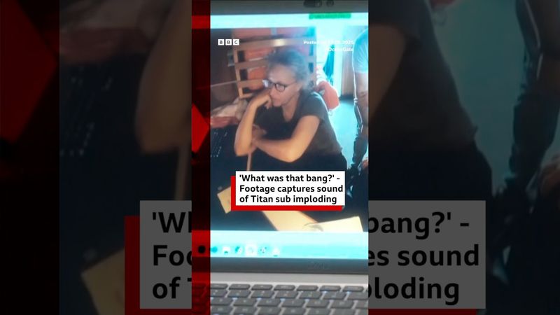 Moment Titan sub imploded, killing all on board, captured on support ship. #Titanic #BBCNews