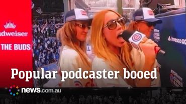 ‘Call Her Daddy’ host booed for singing baseball anthem