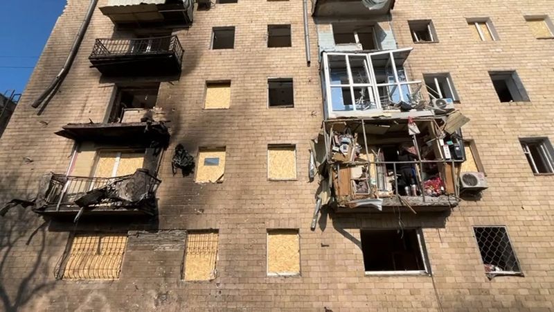Aftermath of Russian drone strike on Kharkiv homes | AFP