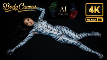 【BodyCanvas】Tiger Soul's Stillness | White Tiger Body Paint Art (4K Cinematic Visuals)