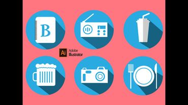 Flat Icons Making adobe illustrator Tutorial