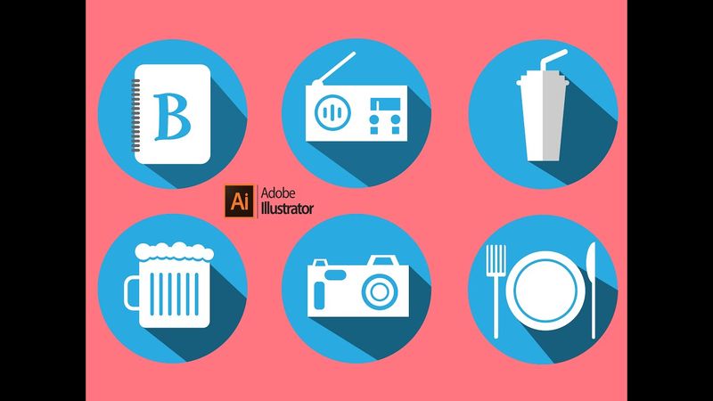 Flat Icons Making adobe illustrator Tutorial