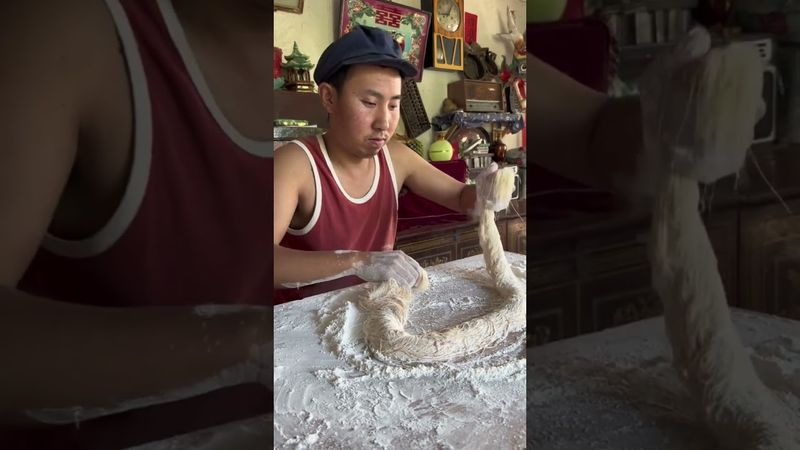 【八零彪子】農村生活|日常美食| 龍須糖 Lobster Sugar 的詳細制作過程妳也可以試試！ #傳統美食 #非遺美食 #懷舊美好時光 #chinesefood #shorts