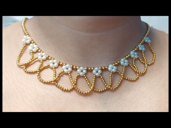 simple and easy tutorial of beaded necklace 😍