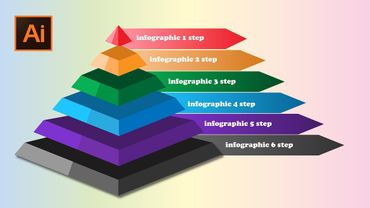 Infographic Option 3D Pyramid - tutorial illustrator