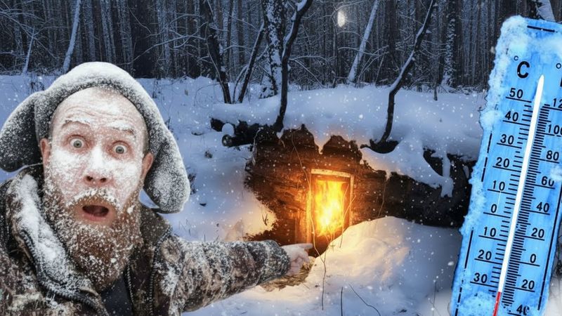 НОЧЬ В ЗЕМЛЯНКЕ БЕЗ ДВЕРЕЙ -30°