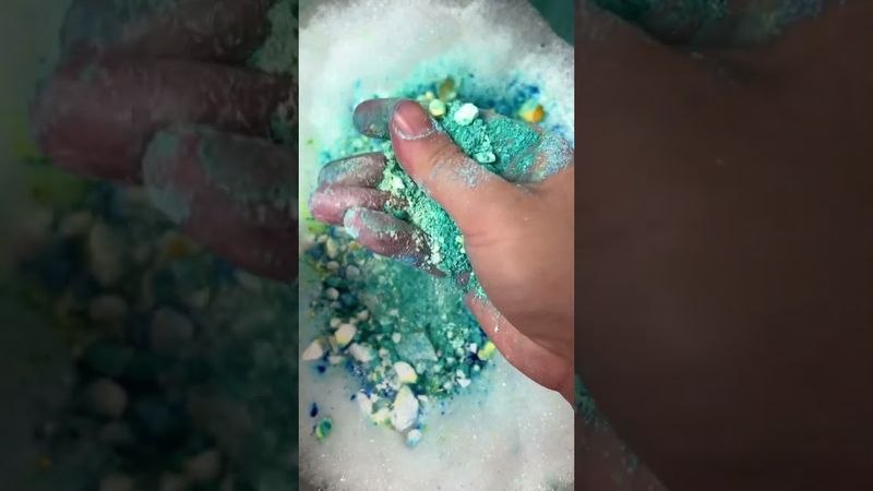 Colourful dyed gym chalk #oddlysatisfying #shortscreate #relaxing #gymchalk