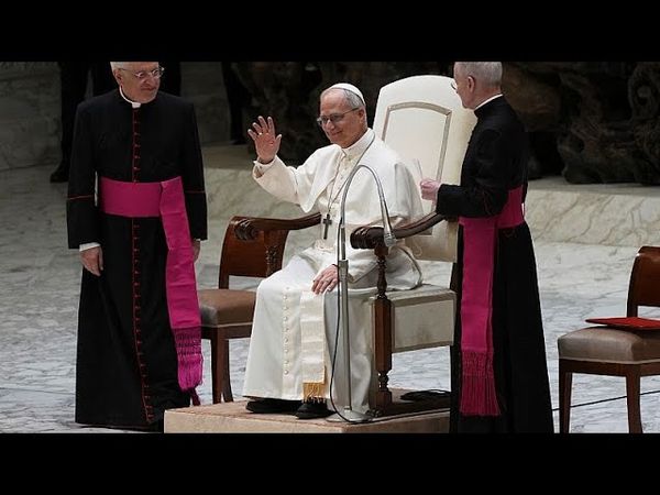 Pope Leo XIV hosts first audience with the press at the Vatican