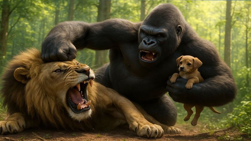 Epic Battle: Kong Saves Puppy From the Lion King 🦍🦁🐶 | Kong movie | Bigfoot movie