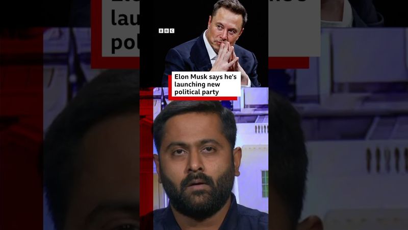 Elon Musk says he's launching a new political party. #ElonMusk #DonaldTrump #BBCNews