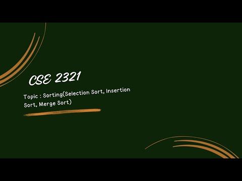 DS Sorting(Selection Sort, Insertion Sort, Merge Sort)