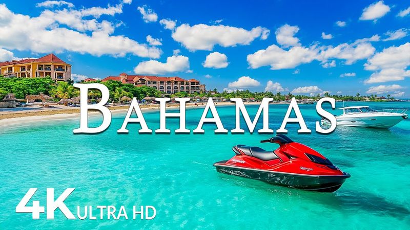 FLYING OVER BAHAMAS (4K UHD) - Amazing Beautiful Nature Scenery with Relaxing Music - 4K Video UHD