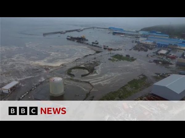 LIVE: Tsunami waves after massive earthquake hits Russia