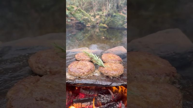Doğal Taş Üzerinde Lavaş Burger 🥩🫓 / cooking lavash burgers on natural stone