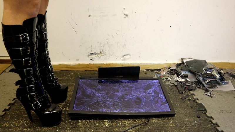 Toshiba Tv Crush in Black Platform High Heel Boots