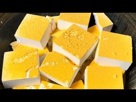 Sifted Rich Yellow Powder on Fresh Chalk