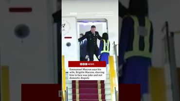 Push in the face by wife was joke not domestic dispute, says French President Macron. #BBCNews