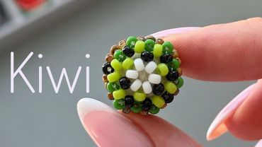 Beaded Kiwi Charm | DIY Mini Fruit Keychain 🍈
