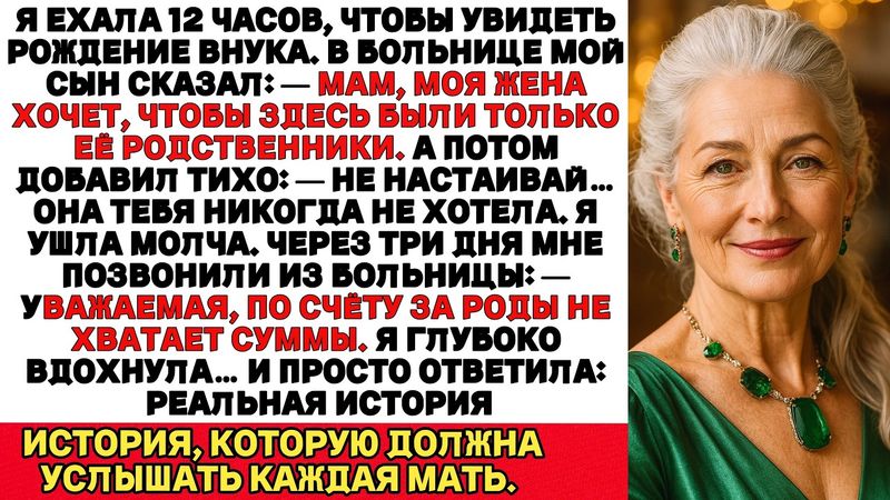 На рождении внука мой сын выгнал меня: «Она хочет видеть только своих». Они и представить не могли…