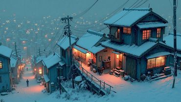 Snowy Japanese Lofi Ambience ❄️ Cozy Winter Vibes & Chill Hip Hop Beats 🎶 Study Relax Sleep