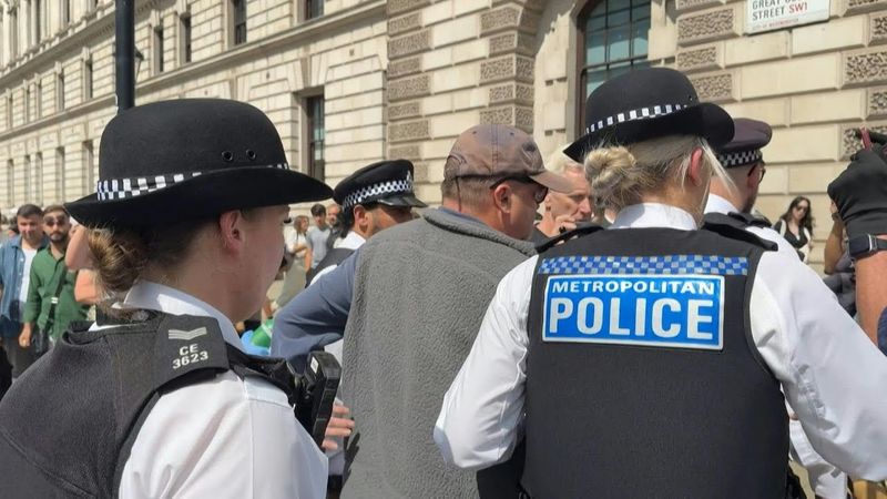 Police arrest man as demonstration in support of Palestine Action begins in London | AFP