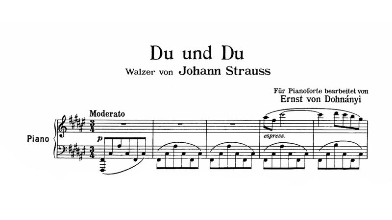Johann Strauss - arr. Ernst von Dohnányi - Du und Du - Walzer (Fledermaus) - for piano (score video)