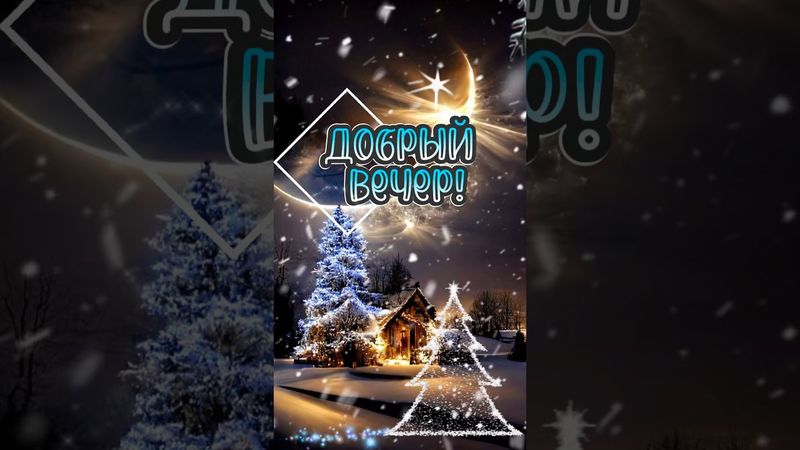 Добрый вечер #добрыйвечер #зимнийвечер #шаблон #capcut #открытка