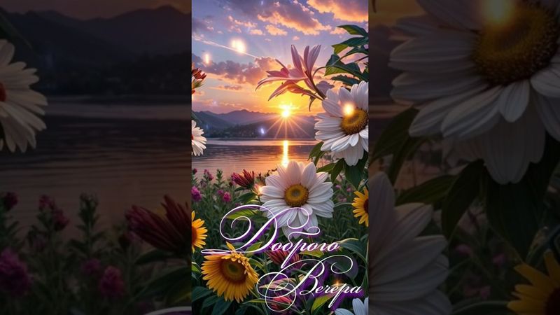 🌺•ДОБРОГО ВЕЧЕРА ВСЕМ• Красивая музыкальная открытка с пожеланиями•#shorts
