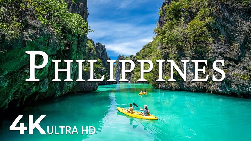 FLYING OVER PHILIPPINES (4K UHD) - Soothing Music Along With Beautiful Nature Video - 4K Video UHD