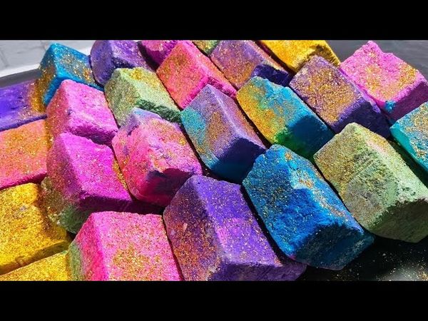 25 Dyed Gymchalk Blocks Crush #watercrumbles #dustygymchalkcrushing #dyedgymchalk
