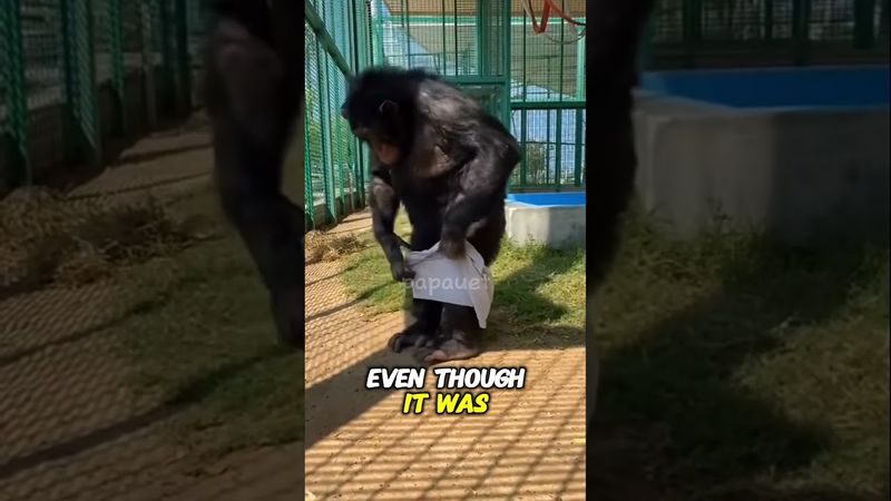 This Smart Chimp Just Wore Pants by Himself — Can Your Pet Do That? 🐵👖 #Challenge