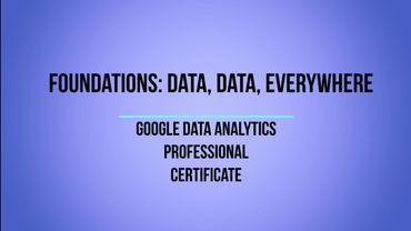 Google Data Analytics Professional Certificate, Course 1 Foundations Data Data Everywhere