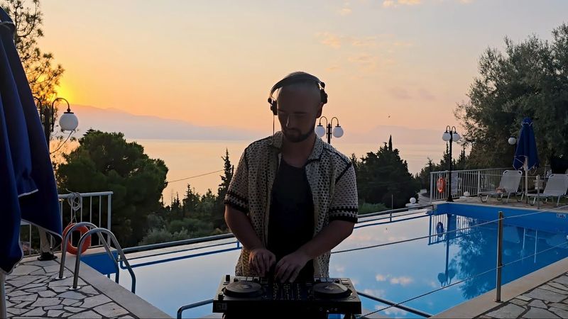 chill afro house sunrise by the pool