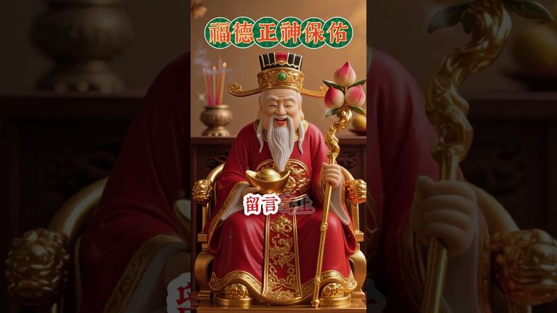 福德正神點名你！留言寫上「福德正神賜財運」，八月必旺 ！#福德正神 #財運旺旺 #接橫財 #招財進寶