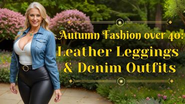 Older Women, Leather Leggings And Denim Jacket. Effortless Chic With Confident Edge