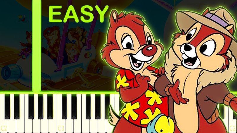 CHIP´N DALE THEME - EASY Piano Tutorial