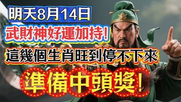明天8月14日武財神好運加持！這幾個生肖旺到停不下來，準備中頭獎！