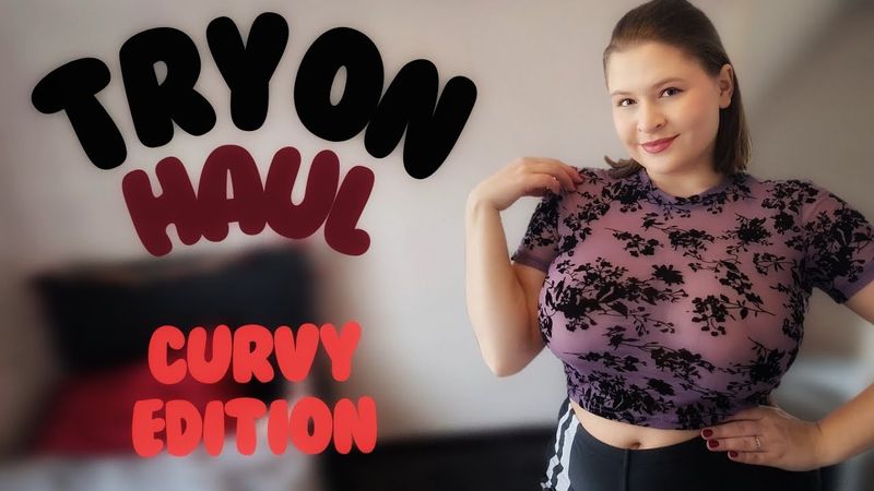 [4K] Try On Haul my new Floral Sheer Tops| Curvy | Tina Angel 👼