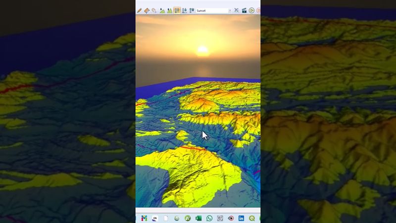 Water Surface Animation In Global Mapper.#mapping #topography #gis #geology #water #hydrology #qgis