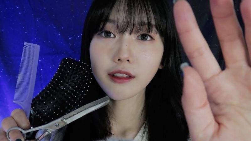 [ASMR giapponese] Per spazzolare i capelli durante il sonno e tagliare i capelli rilassanti✂️ 