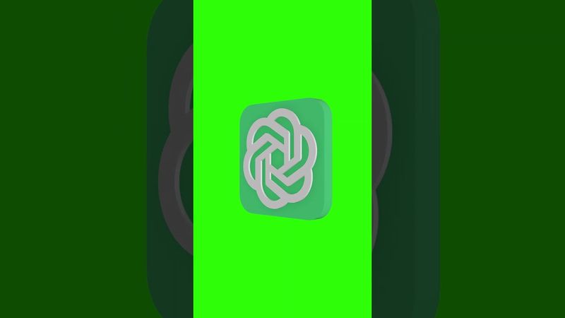 ChatGPT 3D icon animation 4K Green Screen  [No Copyright]