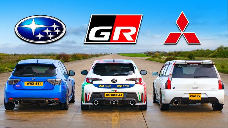 Кто победит в заезде: Subaru против Mitsubishi против Toyota - заезд тюнингованных автомобилей!