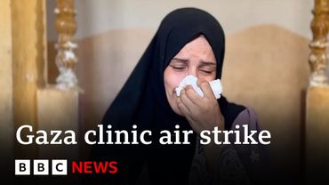 Israeli air strike kills 10 Gazan children waiting for aid | BBC News