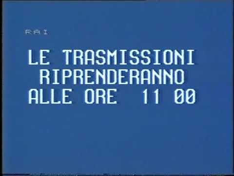 Окончание футбола и конец эфира (RAIDUE Италия,07.08.1982)