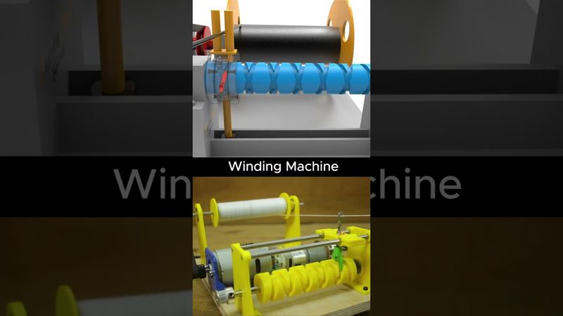 Winding Machine with Self-Reversing Screw | 3D Mechanism Explained #technology #machine #mechanic