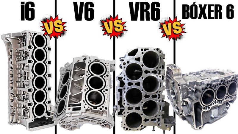 Comparativa de Motores: 6 en Línea vs. V6 vs. VR6 vs. Bóxer 6