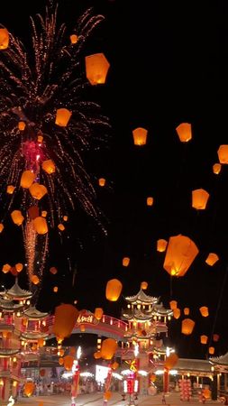 Ge Xian Village Sky Lantern & Fireworks Show 🏮🎇🎆  #🇨🇳 #葛仙村 #Chinese #...