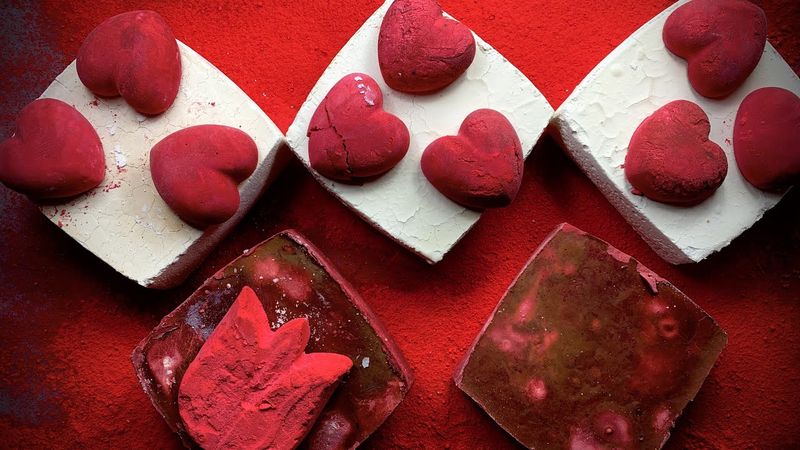 Red and white collab comet cornstarch crunchies asmr and iron oxide  #turkasmrtistsappreciation